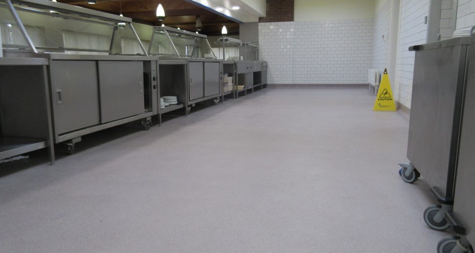 Commercial kitchen clean room floor