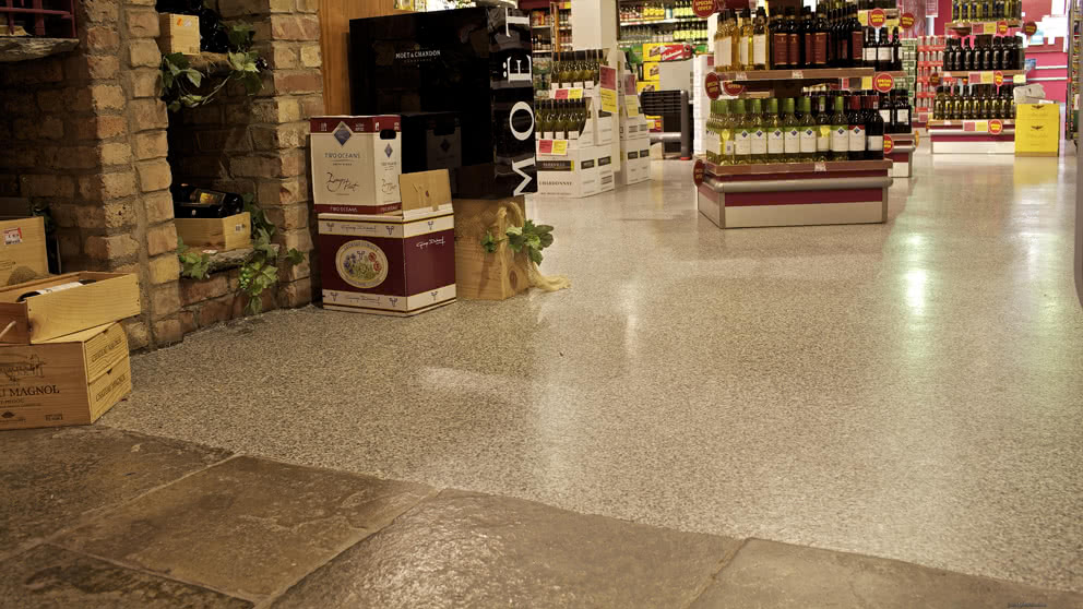 Retail anti skid supermarket floor